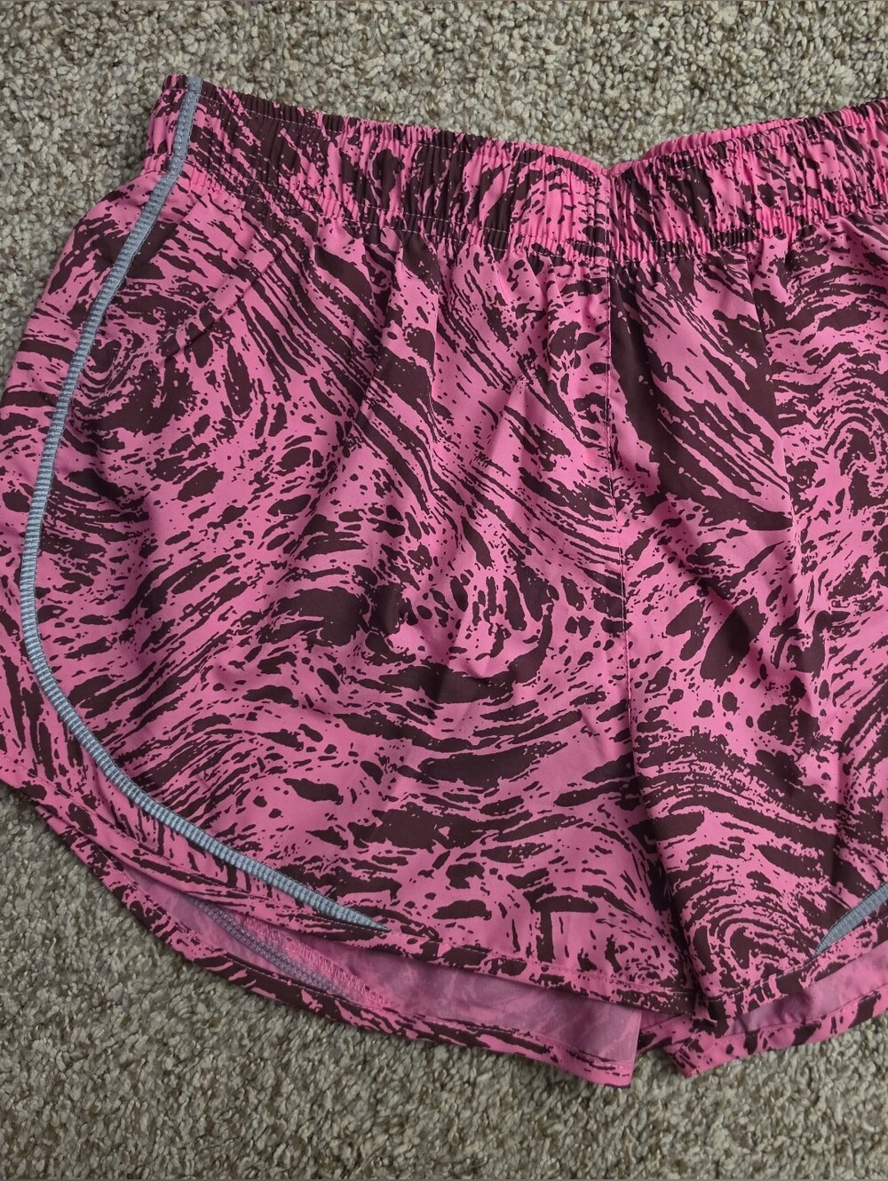 Nike Women’s Pink and Maroon Swirl Athletic Shorts